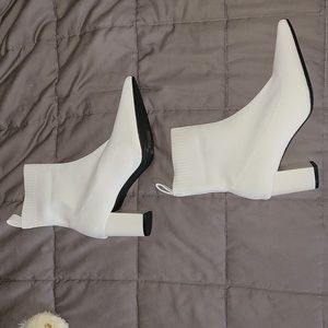 Cuccoo white sock ankle bootie